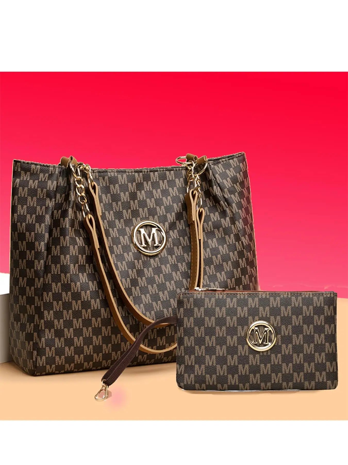 Fashion Letter Pattern Tote Bag with Charm, 2026 New Style Casual Large Capacity Shoulder Bag for Women Simple All-match Handbag