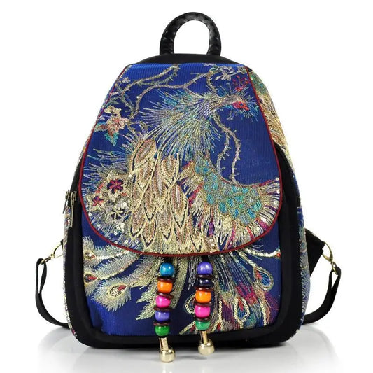 
wonen with backpack