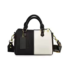 Black Denim Street Boston Bag