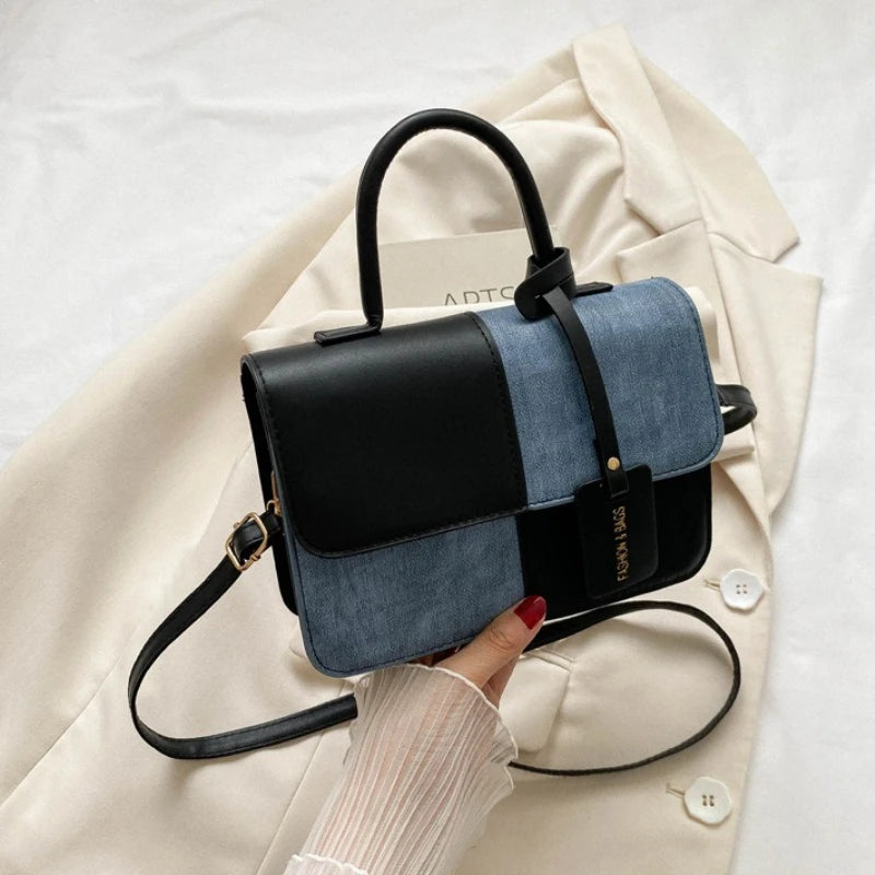 black leather handbag women