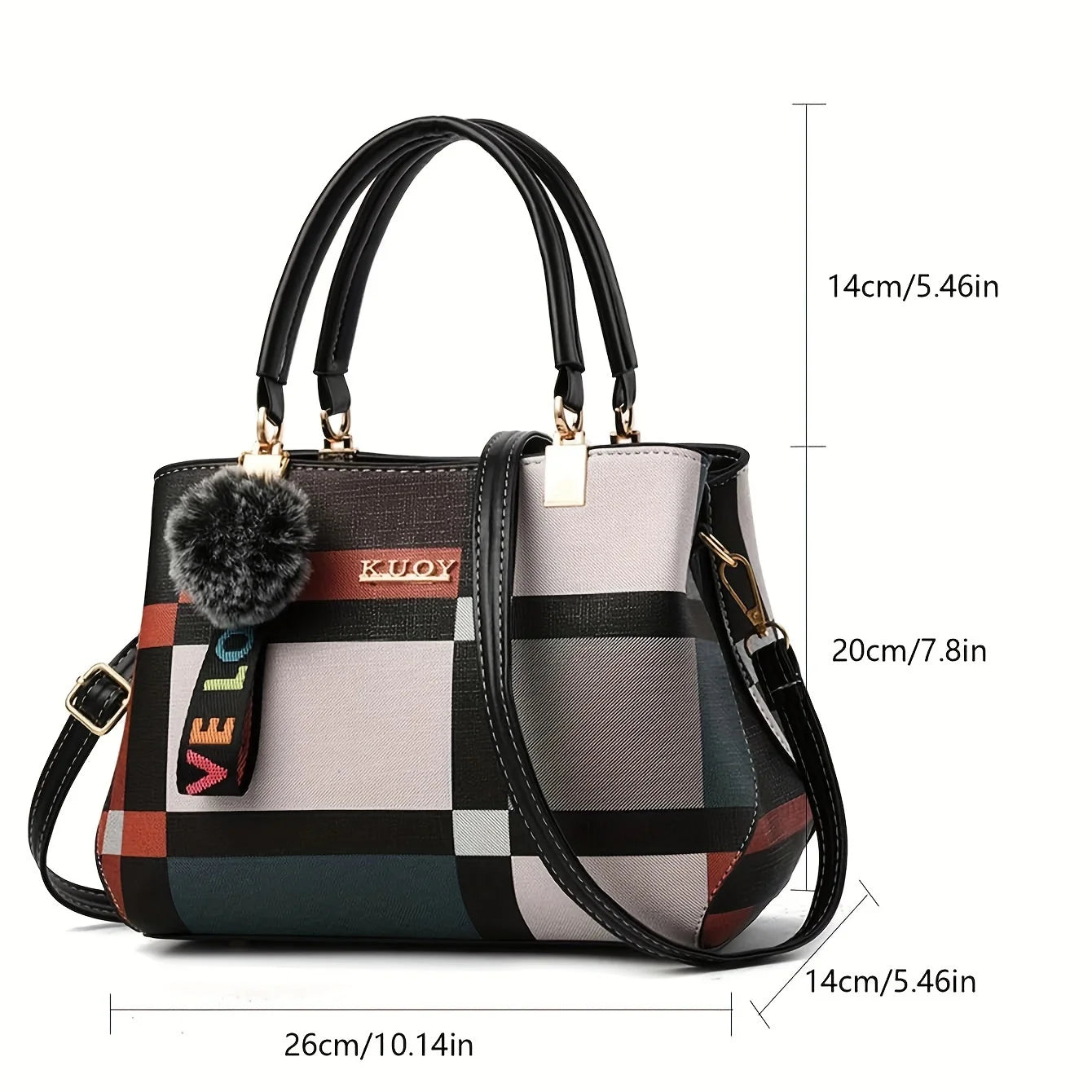 checkered crossbody purse