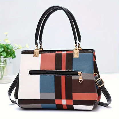 Checkered Mini Tote Bag Women’s Crossbody Shoulder Handb