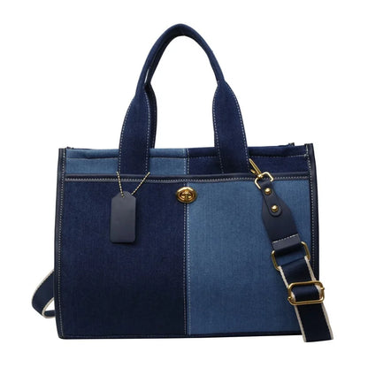 large denim tote bag women