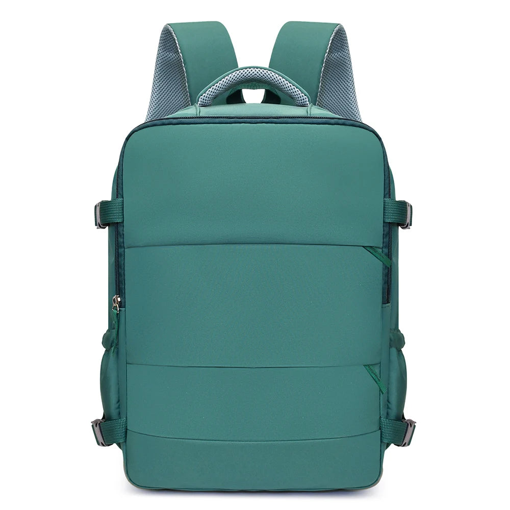 compact airline backpack green