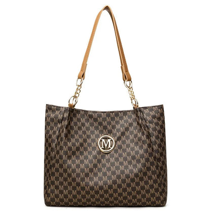 Fashion Letter Pattern Tote Bag with Charm, 2026 New Style Casual Large Capacity Shoulder Bag for Women Simple All-match Handbag