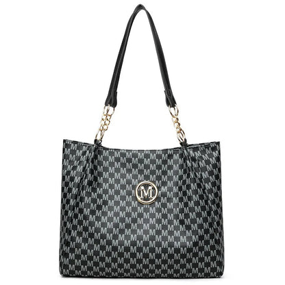 Fashion Letter Pattern Tote Bag with Charm, 2026 New Style Casual Large Capacity Shoulder Bag for Women Simple All-match Handbag