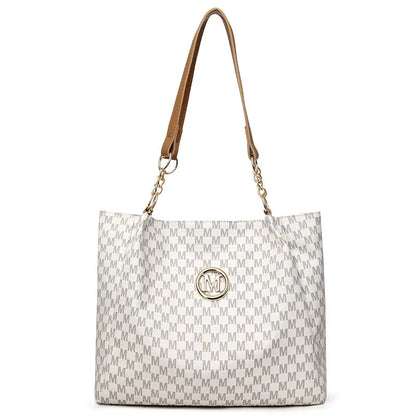 Fashion Letter Pattern Tote Bag with Charm, 2026 New Style Casual Large Capacity Shoulder Bag for Women Simple All-match Handbag