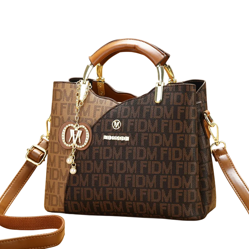 Brown Vintage Soft PU Square Shoulder Bag Large Capacity