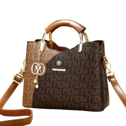 Brown Vintage Soft PU Square Shoulder Bag Large Capacity