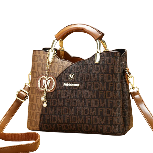 Brown Vintage Soft PU Square Shoulder Bag Large Capacity